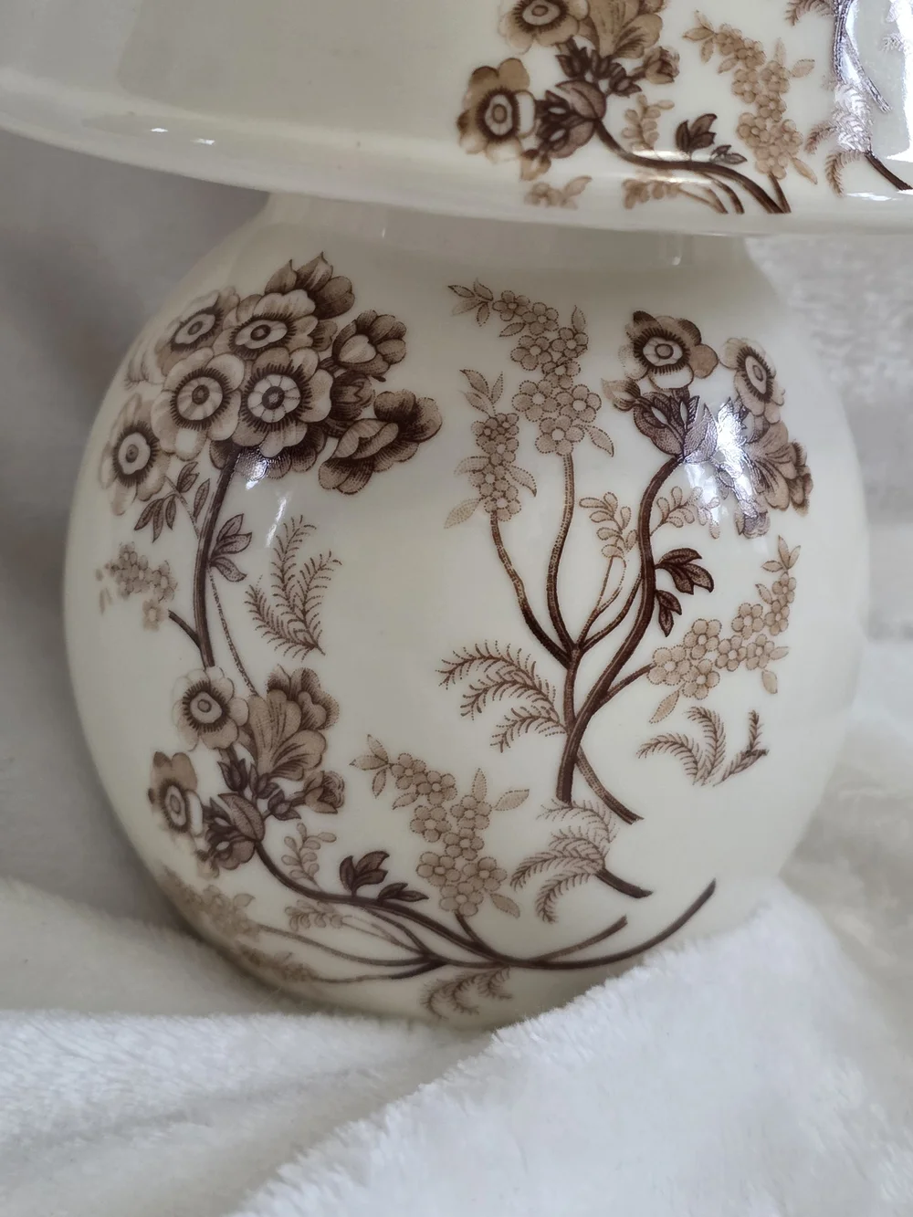 Vintage Skye McGhie Fine Porcelain Brown Transferware Tea Light Candle Lamp - Picture 5 of 10